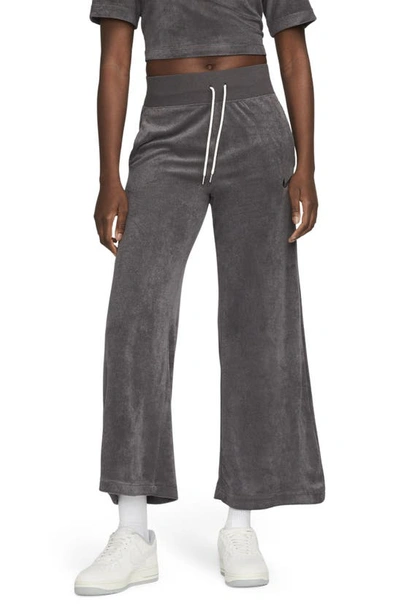 Nike Women's  Sportswear High-waisted Wide-leg Terry Pants In Grey