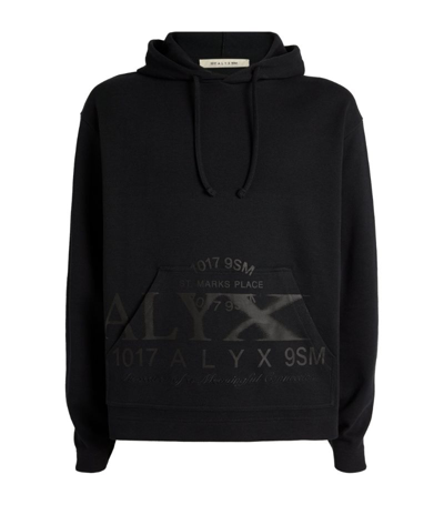 Alyx 1017  9sm Logo Printed Hoodie In Nero