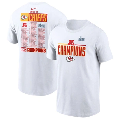 Nike Men's 2022 Afc Champions Roster (nfl Kansas City Chiefs) T-shirt In White