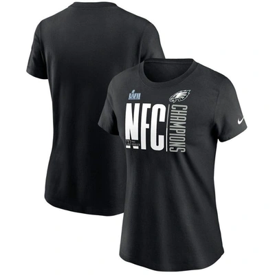 Nike Women's 2022 Nfc Champions Iconic (nfl Philadelphia Eagles) T-shirt In Black