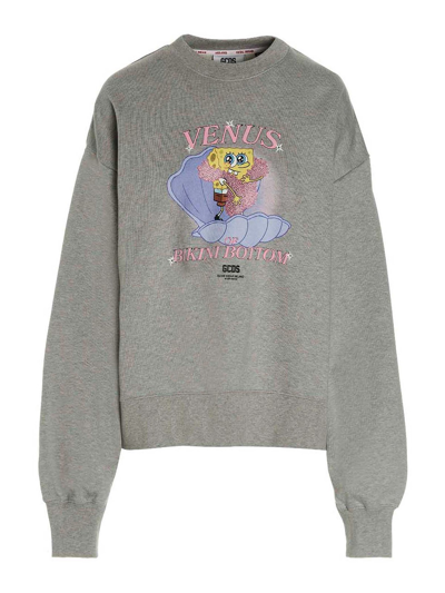 Gcds X Spongebob Graphic Printed Crewneck Sweatshirt In Grey