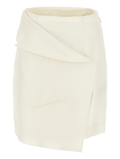 Alexander Mcqueen Asymmetrical Skirt In Ivory