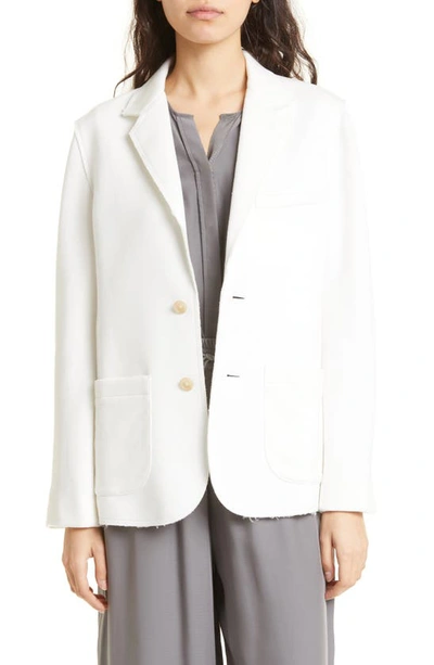 Atm Anthony Thomas Melillo Double Knit Tencel Blend Relaxed Blazer In Chalk