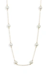 Mikimoto Women's 18k Yellow Gold & 6.5mm Cultured Akoya Pearl Station Necklace In White Gold
