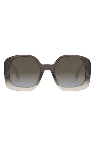 Fendi Ff Square Acetate Sunglasses In Brown/brown Gradient