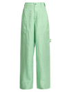 Stella Mccartney Wide-leg Fluid Twill Trousers In Fluo Mint