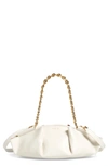 Loewe Paseo Small Leather Chain Shoulder Bag In Soft White