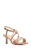 Clarks Amali Strappy Sandal In Praline Leather