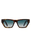Marc Jacobs 55mm Gradient Cat Eye Sunglasses In Havana Blue Shaded