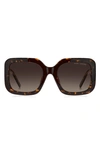 Marc Jacobs 53mm Gradient Square Sunglasses In Havana Brown Gradient
