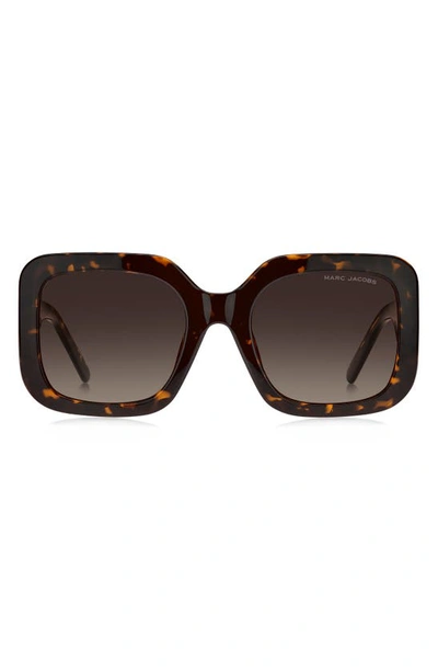 Marc Jacobs 53mm Gradient Square Sunglasses In Havana Brown Gradient