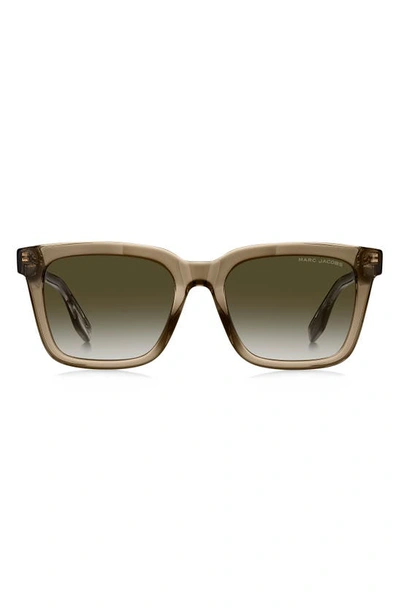 Marc Jacobs 54mm Gradient Square Sunglasses In Beige/ Green Shaded