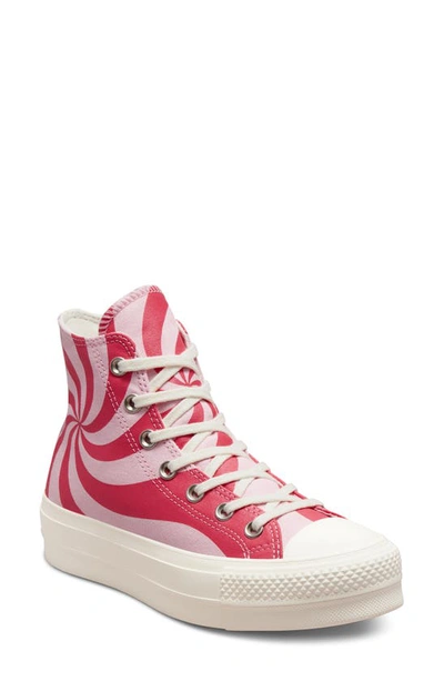 Converse Chuck Taylor® All Star® Lift Hi Sneaker In Pink/ Carmine Pink/ Egret