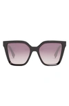 Fendi Lettering 54mm Gradient Square Sunglasses In Dark Brown