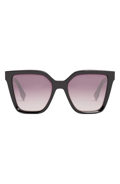 Fendi Lettering 54mm Gradient Square Sunglasses In Dark Brown