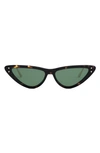 Dior Miss 55mm Cat Eye Sunglasses In Dark Havana / Green
