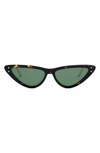 Dior Miss 55mm Cat Eye Sunglasses In Dark Havana / Green