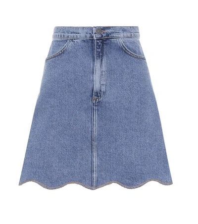 M.i.h. Jeans Scalloped Denim Skirt In Blue