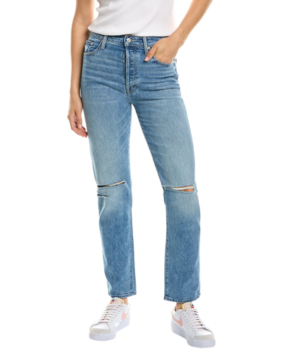 Mother Womens Belle De Nuit The Huffy Skimp Mid-rise Straight-leg Stretch-denim Jeans In Blue