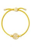 Tory Burch Miller Logo Slider Bracelet In Yellow