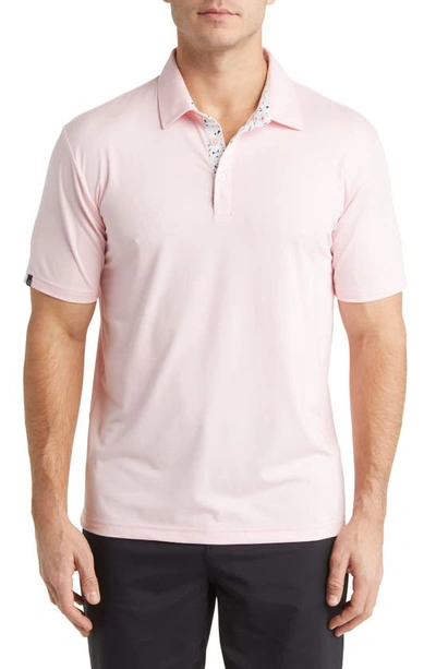 Swannies Kirkwood Modern Fit Performance Golf Polo In Flamingo Heather