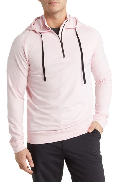 Swannies Vandyke Half Zip Hoodie In Flamingo-black