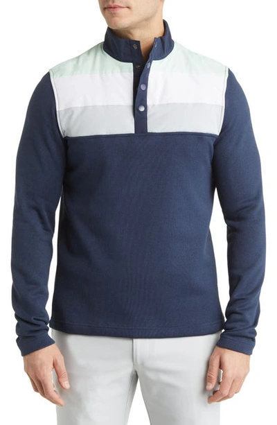 Swannies Foxx Fleece Pullover In Navy-mint