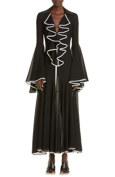 Proenza Schouler Ruffle Maxi Dress In Black