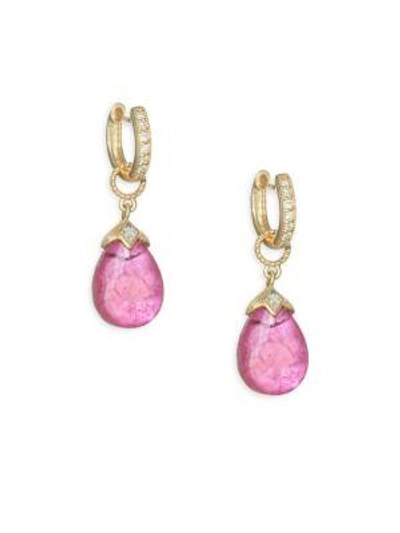Jude Frances Lisse Diamond Pear Drop Earring Charms In Yellow Gold
