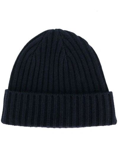 N•peal Chunky Ribbed Hat In Blue