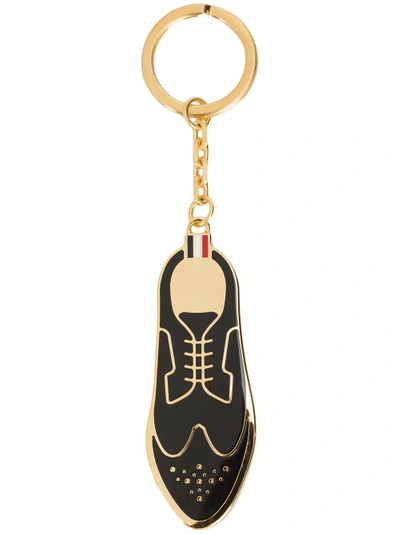 Thom Browne Gold Longwing Brogue Keychain In Black