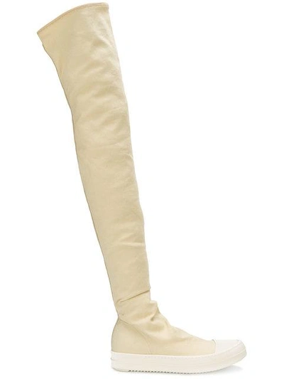 Rick Owens Drkshdw Thigh High Sneaker Boots In Yellow & Orange