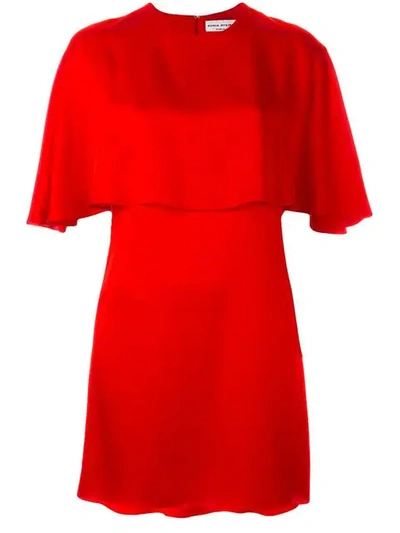 Sonia Rykiel Woman Cape-effect Satin-crepe Mini Dress Red