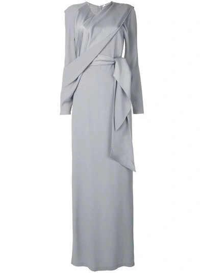 Chalayan Drape-detail Structured Long Dress In Platinum