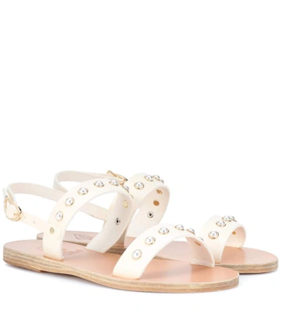 Ancient Greek Sandals Clio Leather Sandals In White