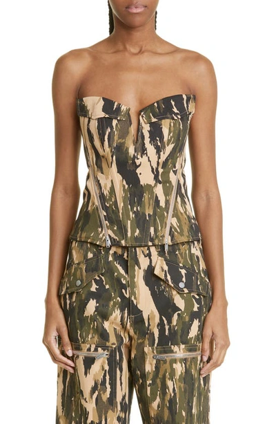 Dion Lee V-wire Camouflage Corset Top In Classic