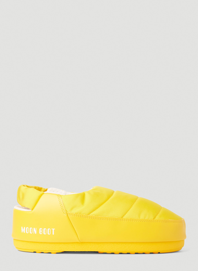 Moon Boot Evolution Padded Mules In Yellow