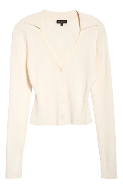 Rag & Bone Asher Crop Cardigan In Ivory