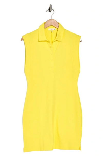 Rag & Bone Mckenna Cotton Polo Minidress In Brightyell