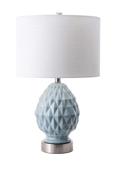 Nuloom 24" Faberge Ceramic Burlap Shade Table Lamp In Light Blue