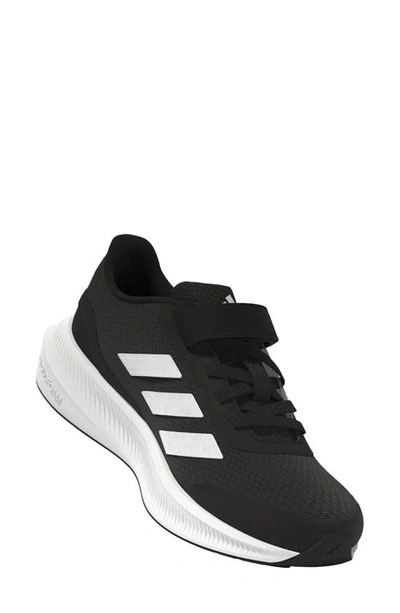 Adidas Originals Adidas Big Kids' Runfalcon 3.0 Elastic Lace Hook-and-loop Strap Running Shoes In Core Black/cloud White/core Black