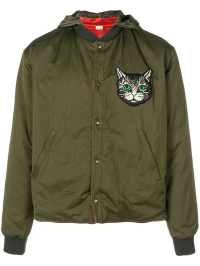 Gucci Cat-embroidered Bomber Jacket - Green