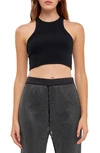 Grey Lab Racerback Crop Tank In Black