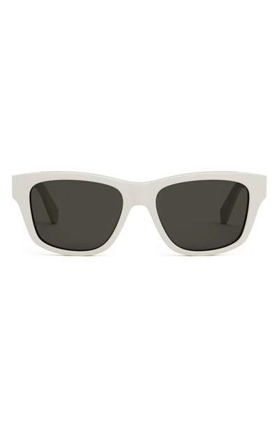 Celine Monochroms 55mm Square Sunglasses In Ivory / Smoke