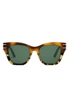 Dior Cat Eye Sunglasses In Havana/green Solid