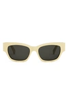 Celine Monochroms 54mm Cat Eye Sunglasses In Cream/gray Solid