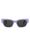 Celine Monochroms 54mm Cat Eye Sunglasses In Purple/gray Solid