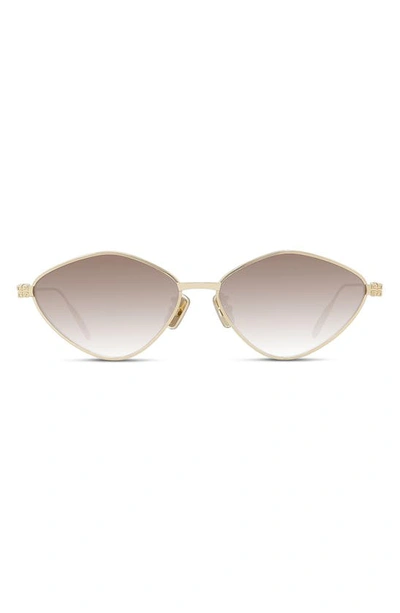 Givenchy Gv Speed 57mm Geometric Sunglasses In Gold