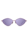 Givenchy Gv Speed 57mm Geometric Sunglasses In Shiny Pink / Smoke Mirror