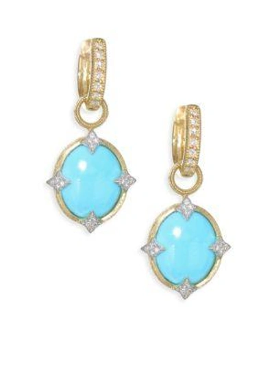 Jude Frances Women's Small 18k Gold & Diamond Moroccan Turquoise Drop Earring Charms In Yellow Gold